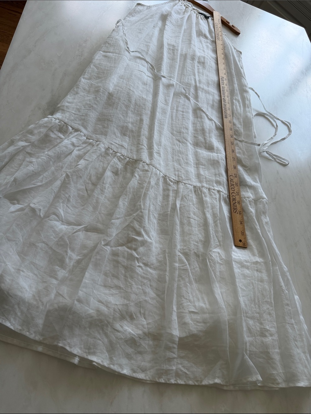 Banana Republic crisp White Ramie linen lined Halter Maxi Dress Waist XS NWOT - Picture 14 of 15